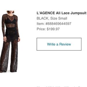 L’AGENCE lace jumpsuit